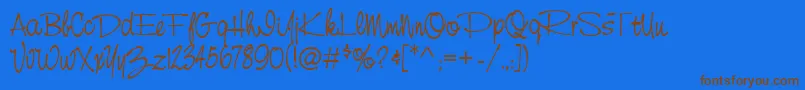 CasualRegular Font – Brown Fonts on Blue Background