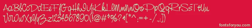 CasualRegular Font – Green Fonts on Red Background