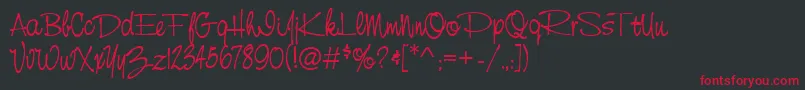 CasualRegular Font – Red Fonts on Black Background