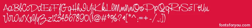 フォントCasualRegular – 赤い背景に白い文字