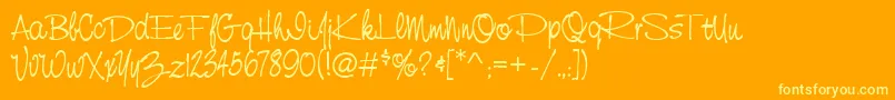 CasualRegular-Schriftart – Gelbe Schriften auf orangefarbenem Hintergrund