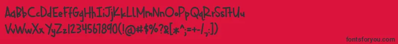 BmdCuddlebugs Font – Black Fonts on Red Background