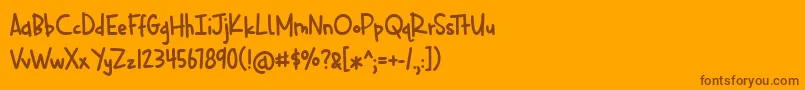 BmdCuddlebugs-Schriftart – Braune Schriften auf orangefarbenem Hintergrund