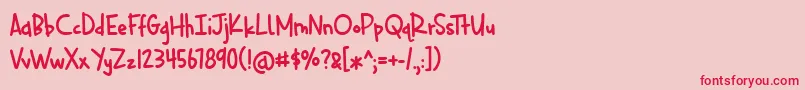 BmdCuddlebugs Font – Red Fonts on Pink Background