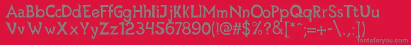 Mischievous Font – Gray Fonts on Red Background