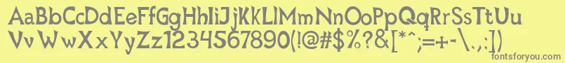 Weitere Informationen zur Mischievous-Schriftart Mischievous-Schriftart – Graue Schriften auf gelbem Hintergrund