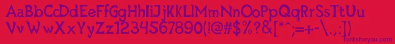 Mischievous Font – Purple Fonts on Red Background