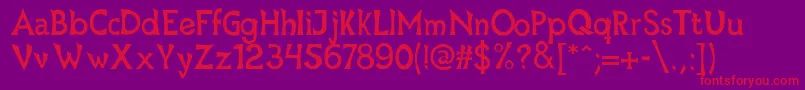 Mischievous Font – Red Fonts on Purple Background
