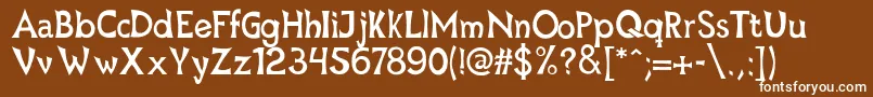 フォントMischievous – 茶色の背景に白い文字