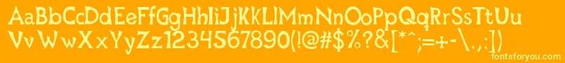 Fonte Mischievous – fontes amarelas em um fundo laranja