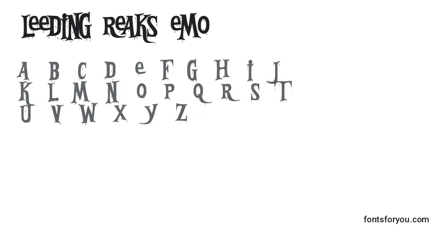 Czcionka BleedingFreaksDemo – alfabet, cyfry, specjalne znaki