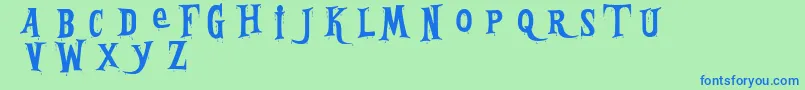 BleedingFreaksDemo Font – Blue Fonts on Green Background