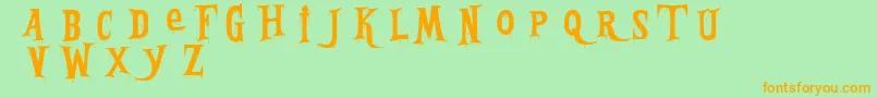 BleedingFreaksDemo Font – Orange Fonts on Green Background