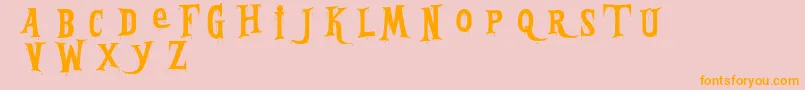 BleedingFreaksDemo Font – Orange Fonts on Pink Background