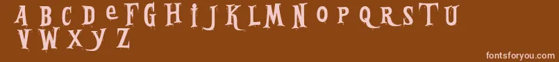 BleedingFreaksDemo Font – Pink Fonts on Brown Background