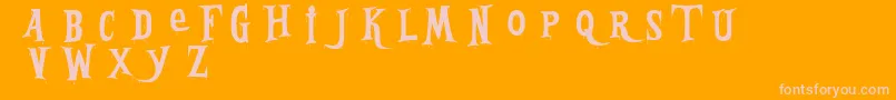 BleedingFreaksDemo Font – Pink Fonts on Orange Background