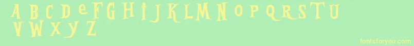 BleedingFreaksDemo Font – Yellow Fonts on Green Background