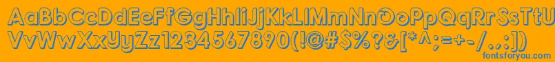 FonartoXt Font – Blue Fonts on Orange Background