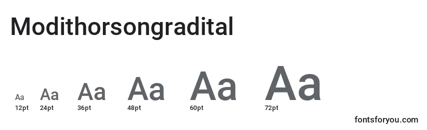 Modithorsongradital Font Sizes