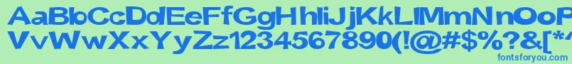 Snott2000Bold-fontti – siniset fontit vihreällä taustalla