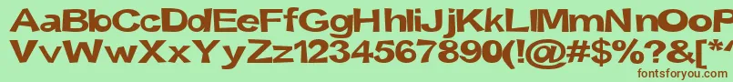 Snott2000Bold-fontti – ruskeat fontit vihreällä taustalla