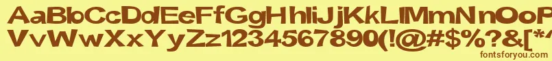 Snott2000Bold-fontti – ruskeat fontit keltaisella taustalla