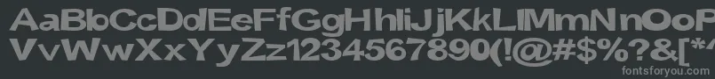 Snott2000Bold-fontti – harmaat kirjasimet mustalla taustalla