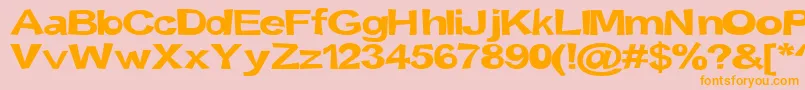 Snott2000Bold-fontti – oranssit fontit vaaleanpunaisella taustalla