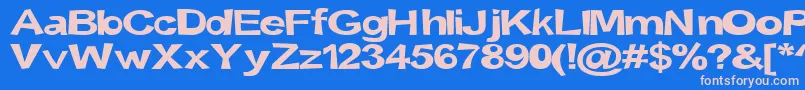 Snott2000Bold-fontti – vaaleanpunaiset fontit sinisellä taustalla