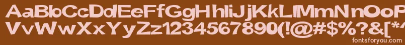 Snott2000Bold-fontti – vaaleanpunaiset fontit ruskealla taustalla