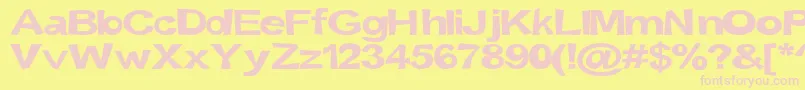 Fonte Snott2000Bold – fontes rosa em um fundo amarelo