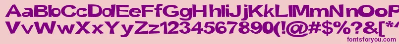 Snott2000Bold-fontti – violetit fontit vaaleanpunaisella taustalla