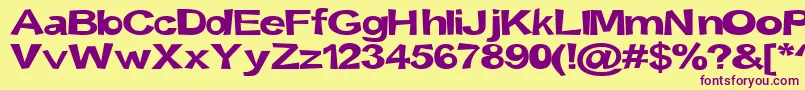Snott2000Bold-fontti – violetit fontit keltaisella taustalla