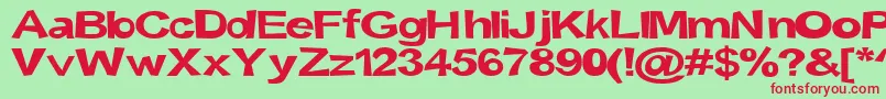 フォントSnott2000Bold – 赤い文字の緑の背景