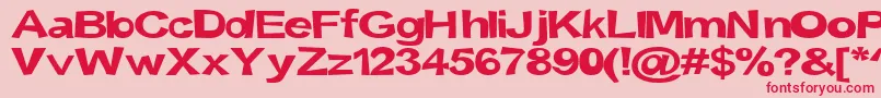 Fonte Snott2000Bold – fontes vermelhas em um fundo rosa