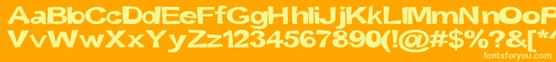 Snott2000Bold-fontti – keltaiset fontit oranssilla taustalla