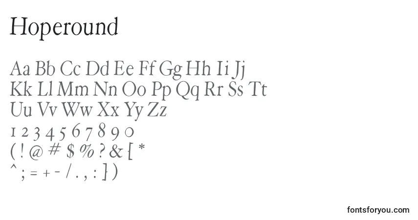 A fonte Hoperound – alfabeto, números, caracteres especiais