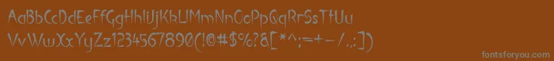 フォントLuteousViscous – 茶色の背景に灰色の文字