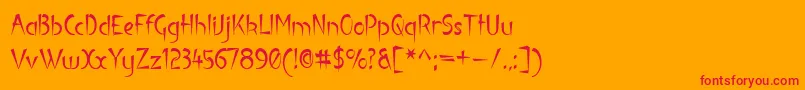 LuteousViscous Font – Red Fonts on Orange Background