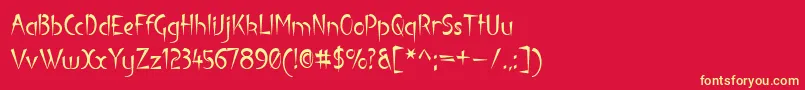 LuteousViscous Font – Yellow Fonts on Red Background