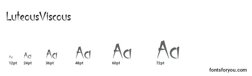 LuteousViscous Font Sizes