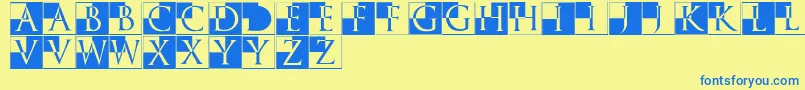 Trajanusbricksxtra Font – Blue Fonts on Yellow Background