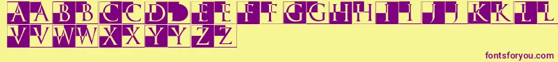 Trajanusbricksxtra Font – Purple Fonts on Yellow Background