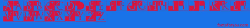 Trajanusbricksxtra Font – Red Fonts on Blue Background