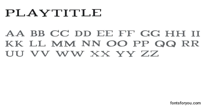 A fonte Playtitle1.1 – alfabeto, números, caracteres especiais