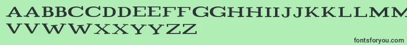 Playtitle1.1-fontti – mustat fontit vihreällä taustalla