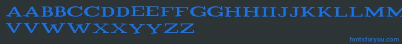 Playtitle1.1-fontti – siniset fontit mustalla taustalla