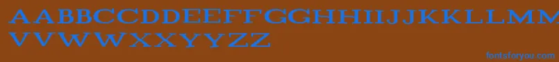 Playtitle1.1 Font – Blue Fonts on Brown Background
