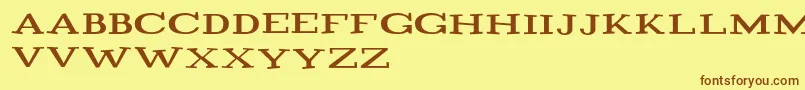 Playtitle1.1 Font – Brown Fonts on Yellow Background