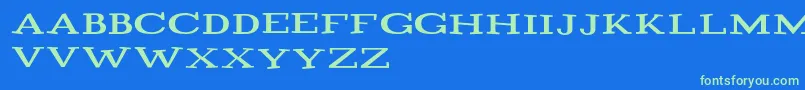 Playtitle1.1 Font – Green Fonts on Blue Background